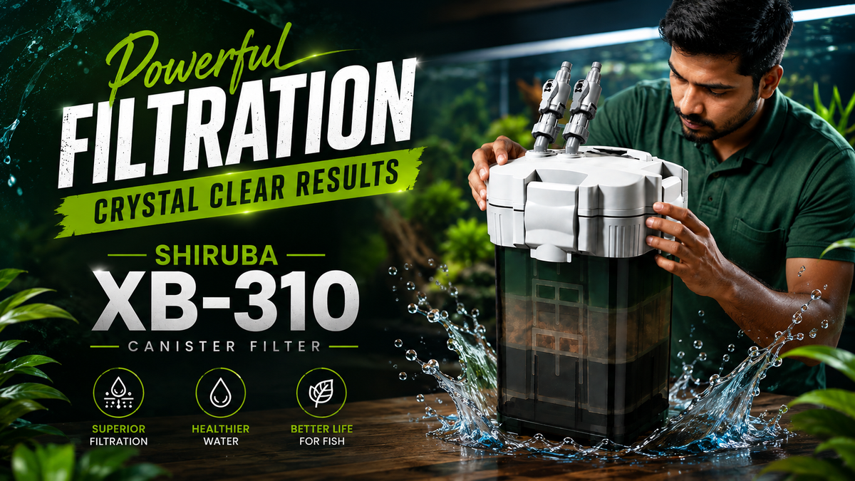 Shiruba XB-310 Canister Filter for aquarium with powerful filtration and crystal-clear water performance.