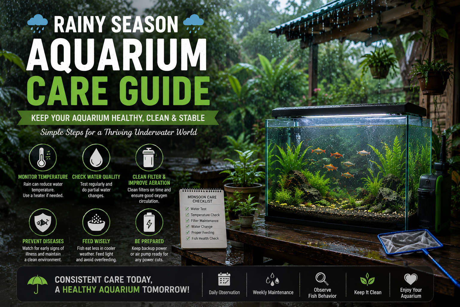 How to Maintain an Aquarium During the Rainy Season: Complete Care Guide