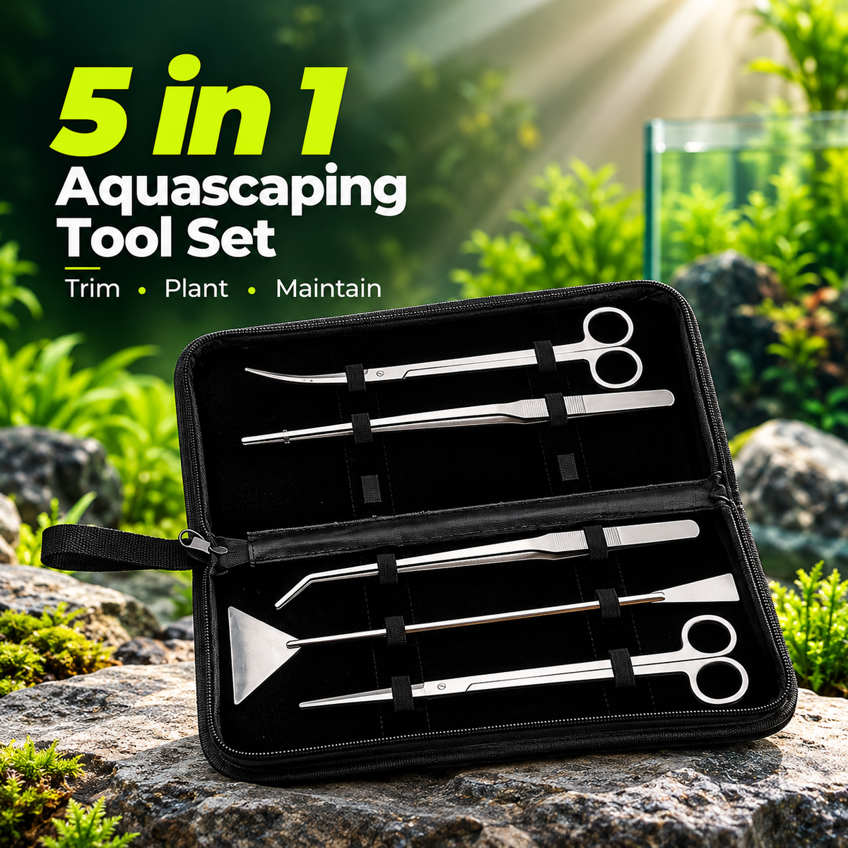 5 in 1 scissors set aquascaping tools