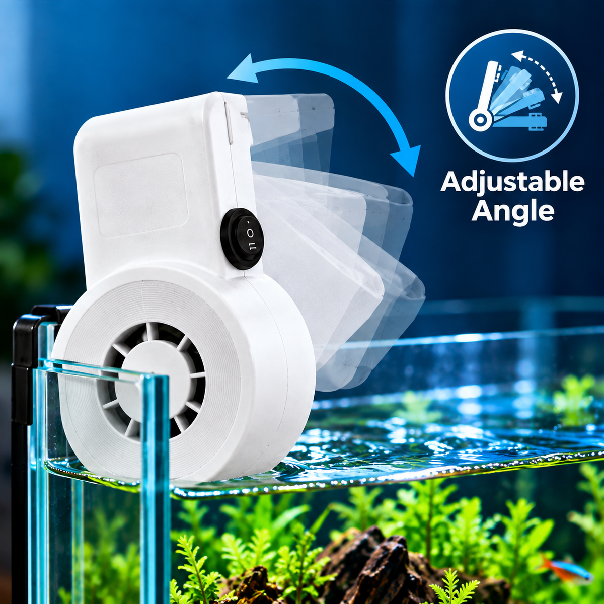 Liny fish tank silent waves small fan