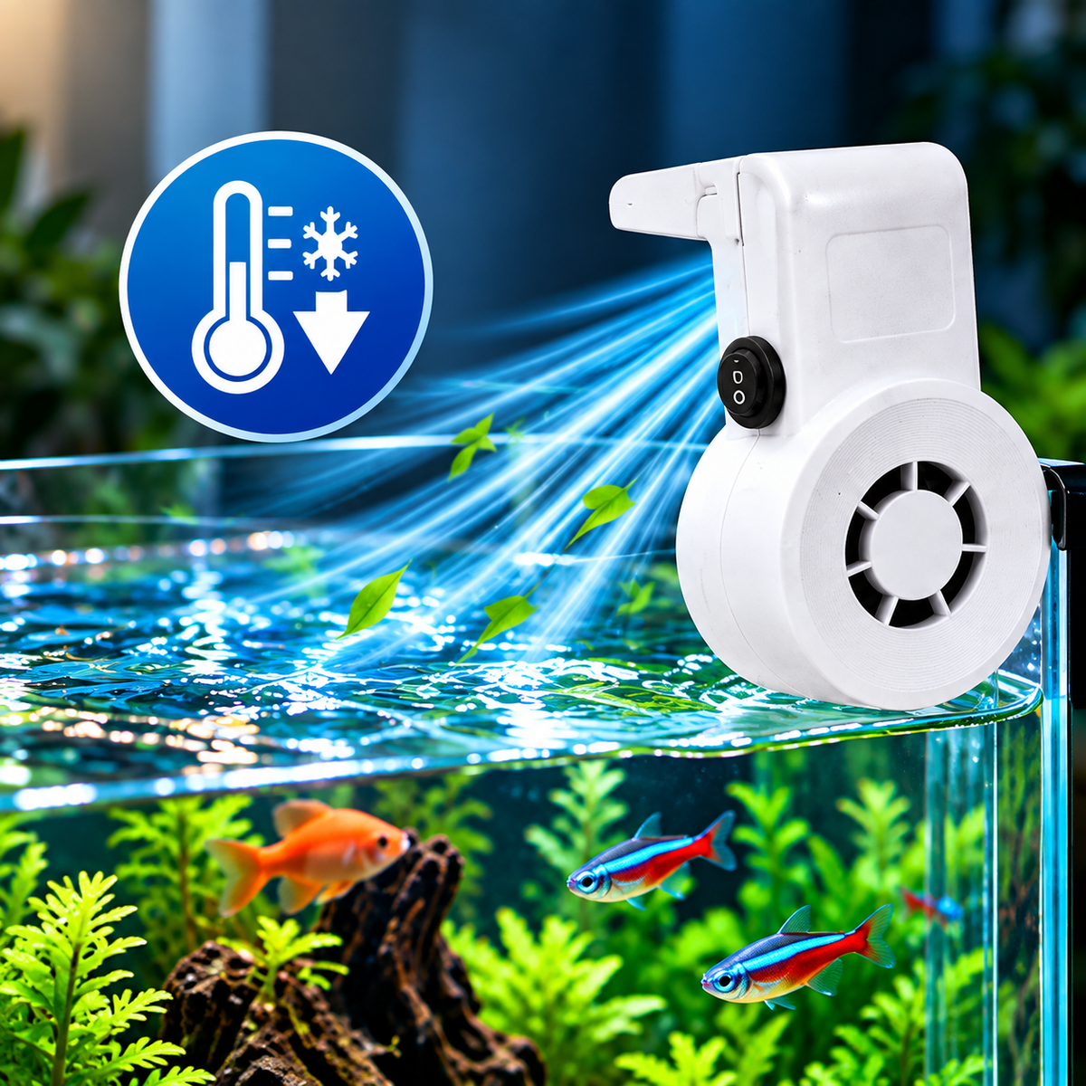 Liny fish tank silent waves small fan