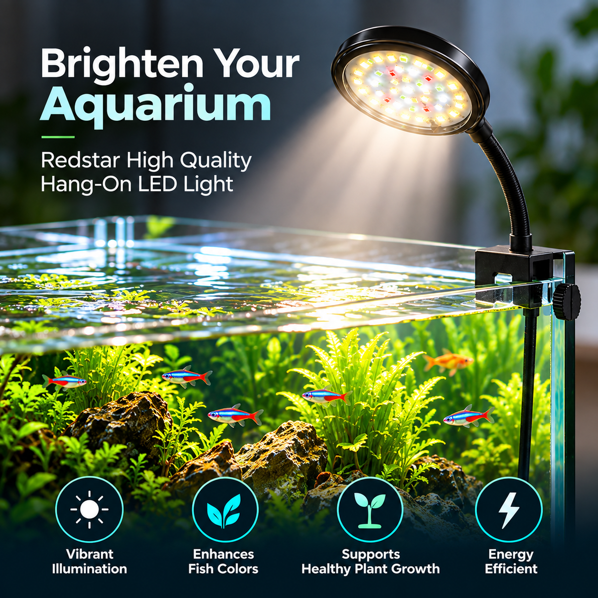 Redstar high quality aquarium hang on light