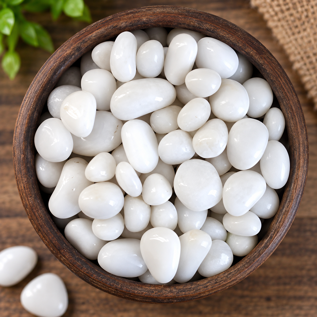 Polished White Pebble Small