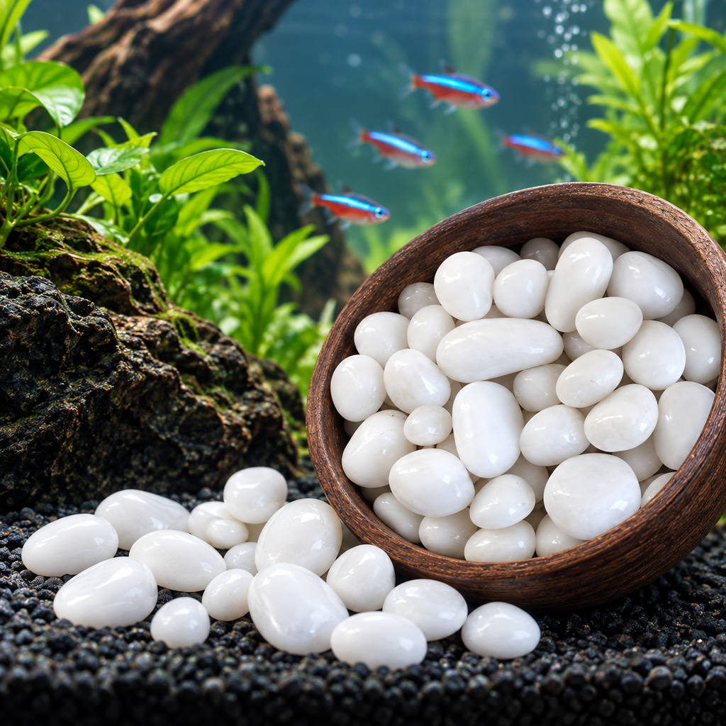 Polished White Pebble Small