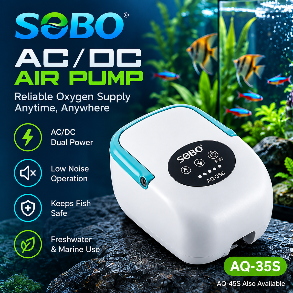 SOBO Ac/Dc AQ series air pump
