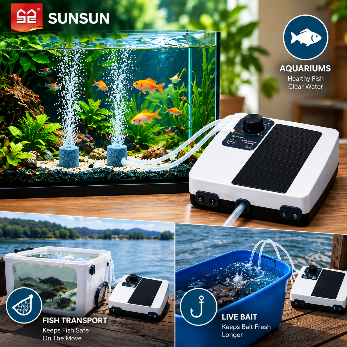 Sunsun YT 8000 AC/DC Dual Use Air  Pump
