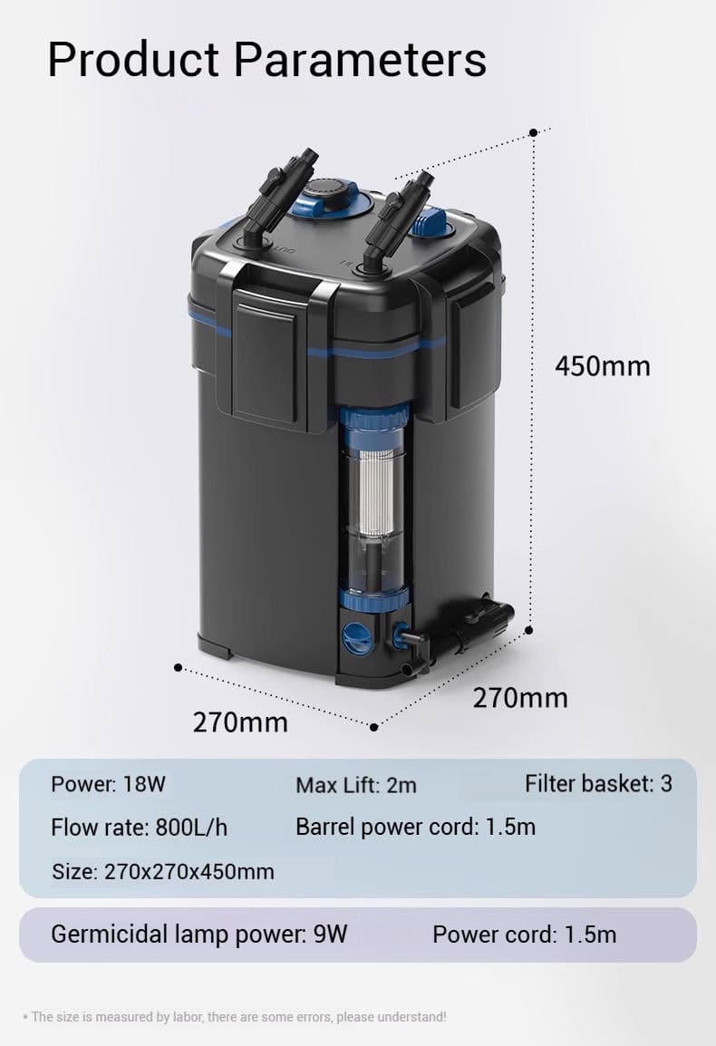 Sunsun YWY-800 Canister Filter 9w uv