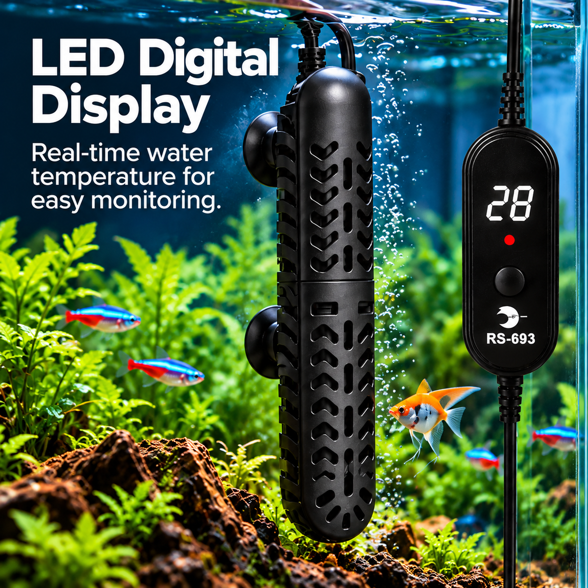 RSElectrical RS-693 LED digital display quartz heater