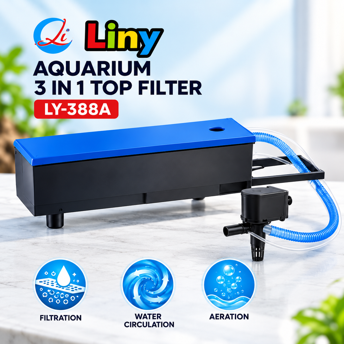 Liny aquarium 3 in 1 top filter LY-388A
