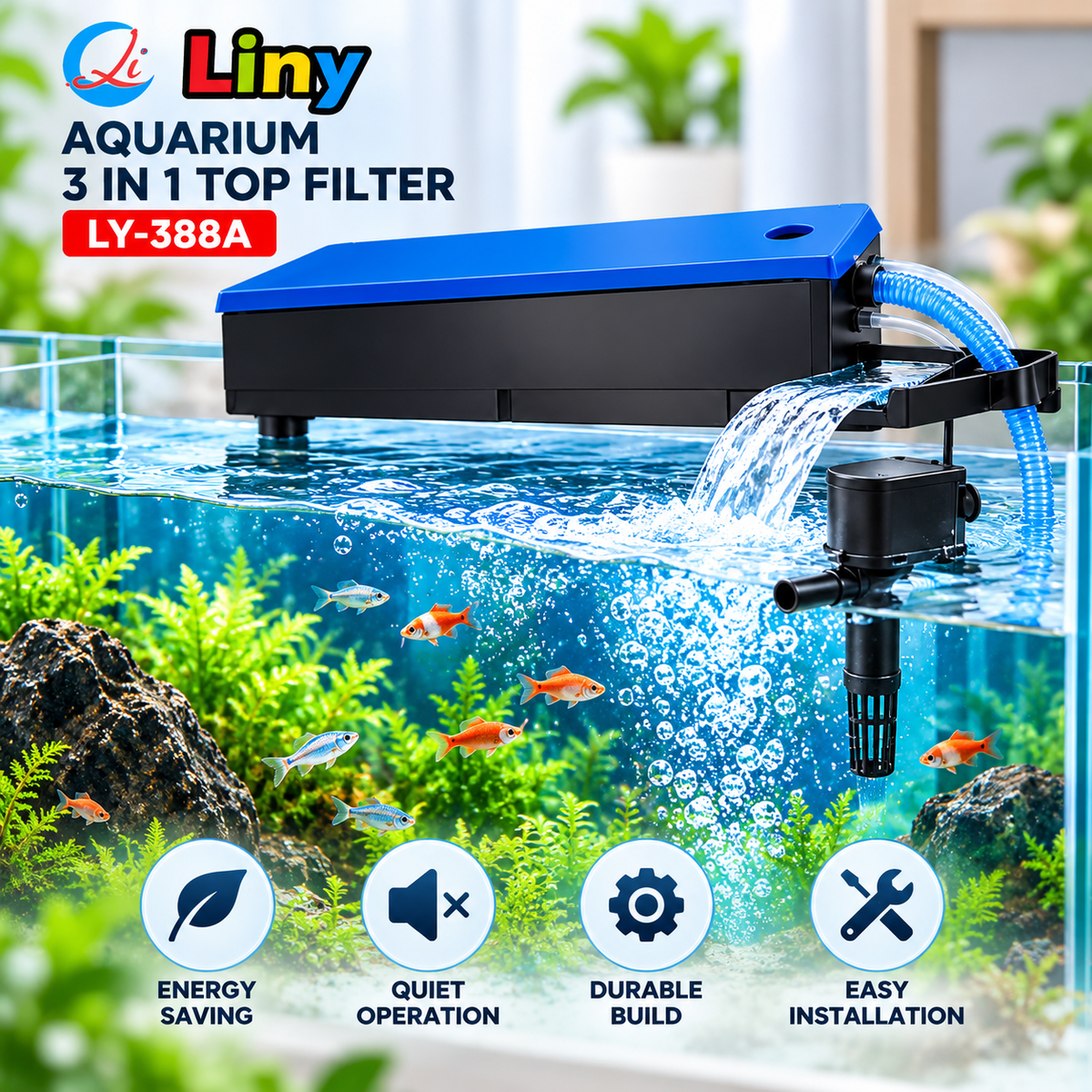 Liny aquarium 3 in 1 top filter LY-388A