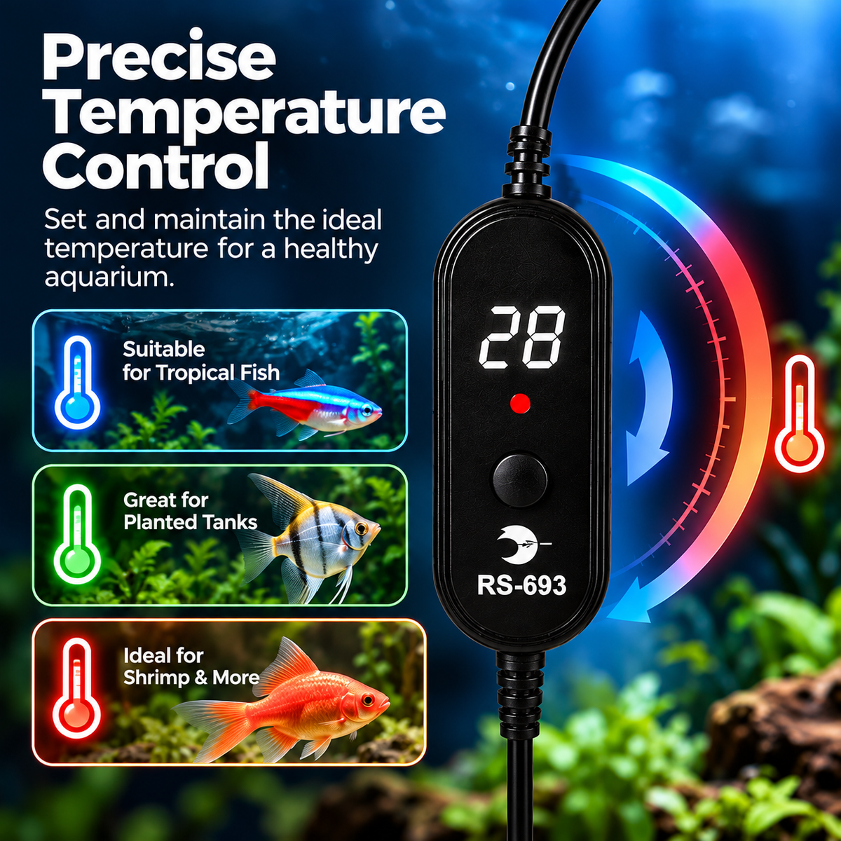 RSElectrical RS-693 LED digital display quartz heater