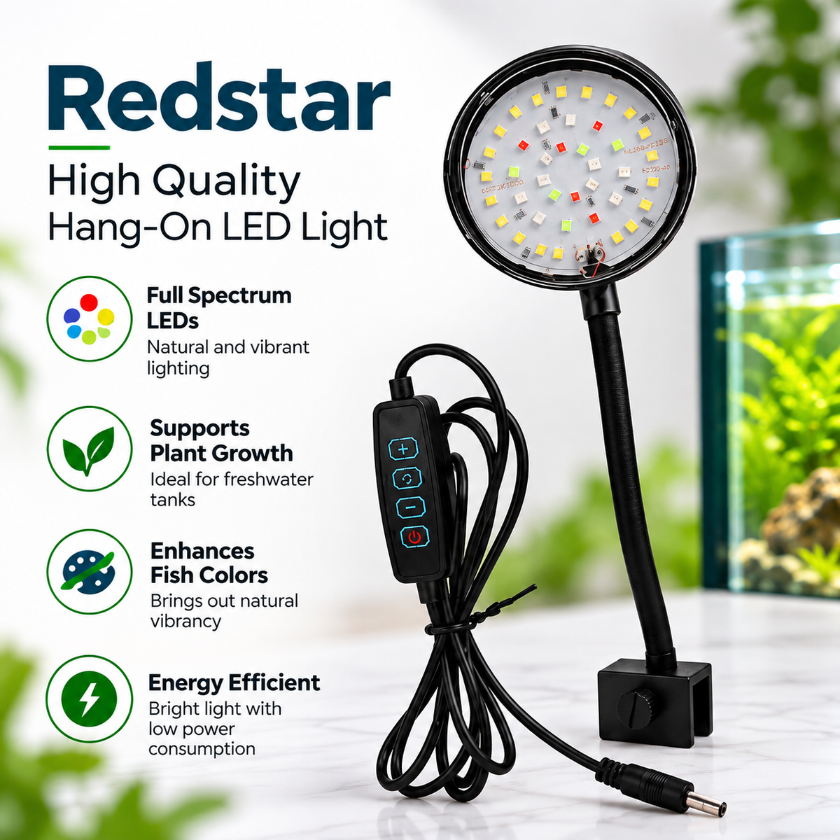 Redstar high quality aquarium hang on light