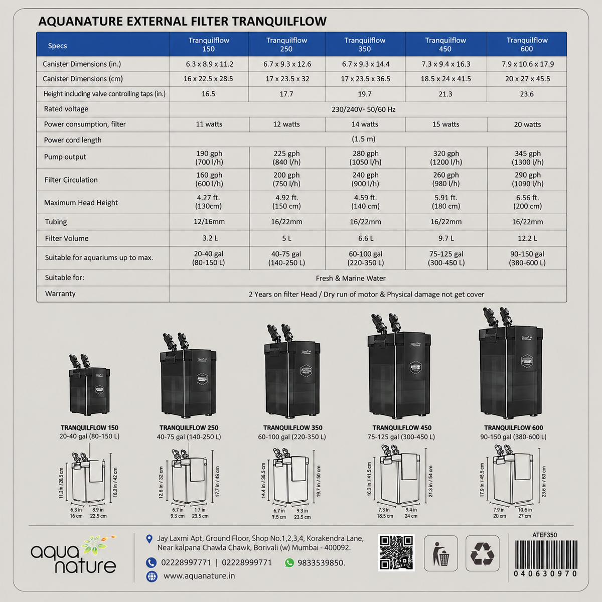 Aquanature Tranquil Canister Filter